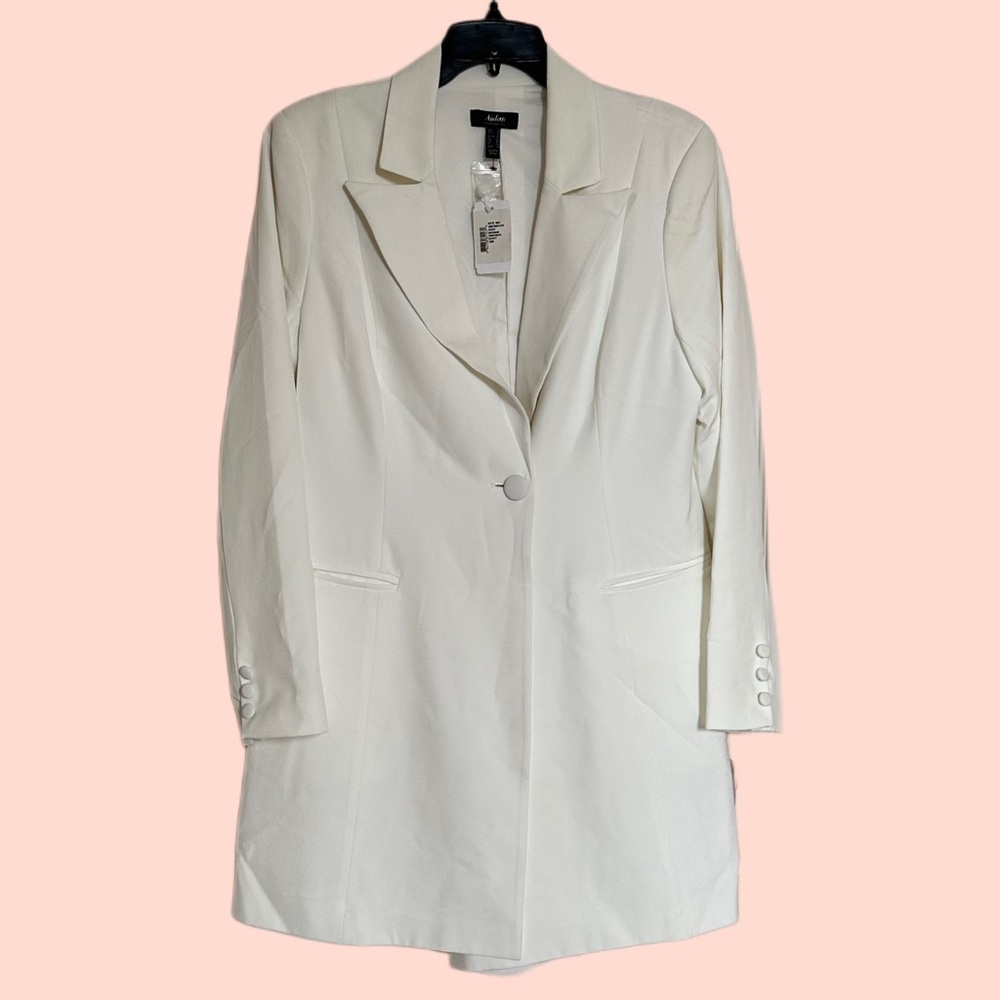 Aidan Mattox Ivory Tuxedo Cocktail Mini Dress